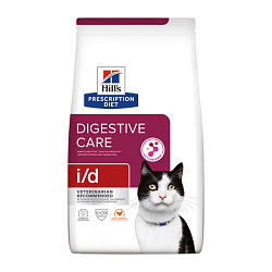 Hills Prescription Diet i/d Digestive Care корм сухой для кошек взрослых диетический при расстройствах пищеварения и заболеваниях ЖКТ с курицей 400гр