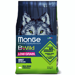 Monge Dog BWild Low Grain Adult корм сухой низкозерновой для собак взрослых всех пород с мясом дикого кабана 2,5кг