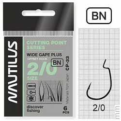 Крючок офсет Nautilus Offset Cutting Point series Wide Gape Plus CP-33 BC №2/0 