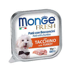Monge Dog Fresh консервы для собак взрослых с индейкой 100гр