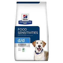 Hills Prescription Diet d/d Food Sensitivities корм сухой для собак диетический при аллергии, заболеваниях кожи и неблагоприятной реакции на пищу с уткой и рисом 1,5кг