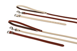 Челябинская кожа Комплект №12 кожа натуральная Ошейник 12 см, 22-28 см + поводок 140 см, цвета в ассортименте