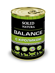 Solid Natura Balance влажный корм для собак с кроликом 340гр