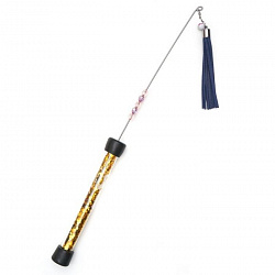 Дразнилка для кошек Верные Друзья телескопическая с бусинами "Кожаная кисточка"