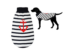 Свитер для собак Уют морской полосатый с якорем 40см, р-р XL