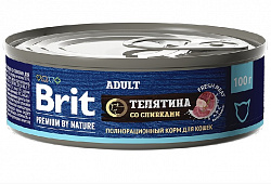 Brit Premium by Nature Adult консервы для кошек с телятиной со сливками 100гр