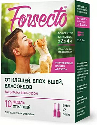 Капли на холку Форсекто д/кош 2-4 кг 0,6мл