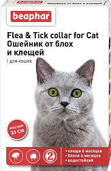 Beaphar Flea & Tick Collar Ошейник для кошек красный от блох 6 мес. и клещей 6 мес. 35см
