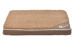 Лежак №1 матрац велюр-лен, бежевый, нескользящий, с молнией 67*51*8 см 9298-1904/1