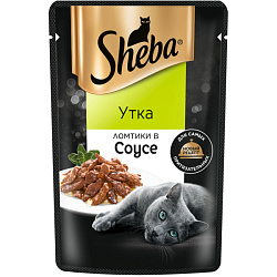 Sheba влажный корм для кошек ломтики с уткой в соусе 75гр