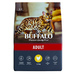 Mr.Buffalo Adult корм сухой для кошек взрослых с курицей 1,8кг