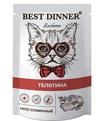 Best Dinner Exclusive влажный корм для кошек и котят Мусс сливочный Телятина 85г