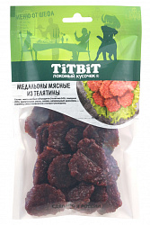TiTBiT Меню от Шефа медальоны мясные из телятины для собак 80гр