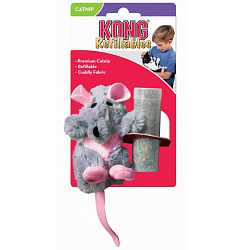 Игрушка для кошек Kong Крыса 12 см плюшевая с тубой кошачьей мяты (29013)