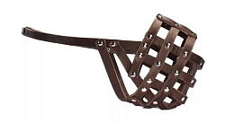 Намордник №5 кожа сетчатый коричневый (кобель овчарки)