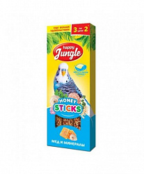 Лакомство для попугаев Happy Jungle Палочки мед/минералы 3шт
