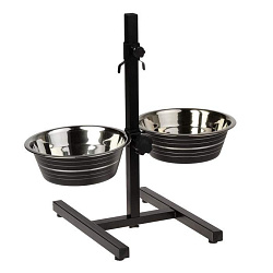 Миски+подставка регулируемая 2*380мл Double Diner 3100А (черные)