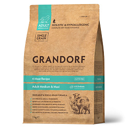 Grandorf Adult Medium & Maxi Probioric корм сухой низкозерновой для собак взрослых средних и крупных пород с четырьмя видами мяса 3кг