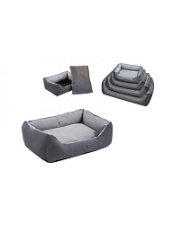 Лежанка Оксфорд прямоугольная с подушкой 87*62*24 9403