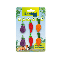 Игрушка для грызунов Bambini Pets Набор овощей из люфы 6шт