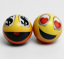 Игрушка для кошек Мячик зефирный Очки 6,3см жёлтый 7088785