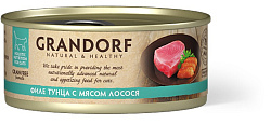 Grandorf влажный корм беззерновой для кошек филе тунца с мясом лосося 70гр