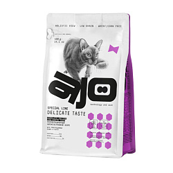 AJO Cat Delicate Taste корм сухой для кошек привередливых и котят с индейкой 400гр