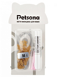 Когти накладные для кошек Petsona (20шт) золотые с блестками 24603