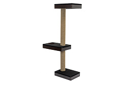 Настенная полка ПАРКУР-ВЕНГЕ классика 3-х уровневая 72*28*h135см (ЛДСП, джут) 8495венге ZooM