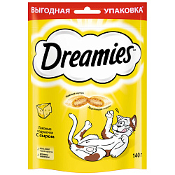 Dreamies лакомые подушечки лакомство для кошек с сыром 140гр