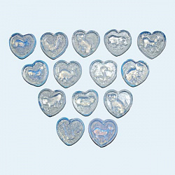 Грунт стеклянный №1 Сердечко гороскоп уп.15шт XF60305-4