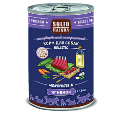 Solid Natura Holistic влажный корм для собак с ягненком 340гр