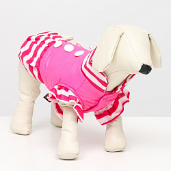 Курточка для собак с воланами, размер 2 (ДС 23,ОШ 26, ОГ 33 см), розовая   7018361