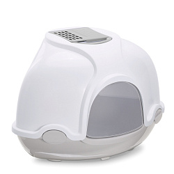 Туалет бокс для кошек IMAC GINGER угловой 52*52*44,5см светло-серый