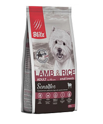 Blitz Sensitive Dog Adult Small сухой корм для собак взрослых мелких пород с ягненком и рисом 500гр