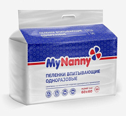 Пеленки впитывающие для животных Медмил Эконом My Nanny 60*60 30шт