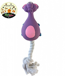 Игрушка для собак ZooMoDa латекс Слон с веревкой 24см 111524
