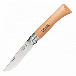 Нож Opinel №10 нерж.сталь, буковая рукоять
