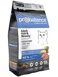 ProBalance Adult Hair & Beauty корм сухой для кошек для здоровья кожи и шерсти с курицей 1,8кг