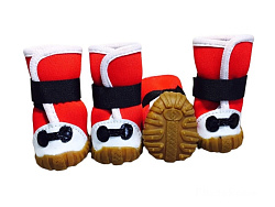 Сапожки для собак "Косточка" прорезиненные красные 5