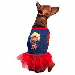 Платье для собак Капитан Марвел, размер L 35см
