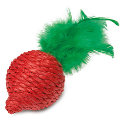 Игрушка для кошек NATURAL Свекла с перьями 60/120мм Triol