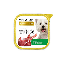 Мираторг Selection влажный корм для собак мелких пород 100гр паштет с ягненком