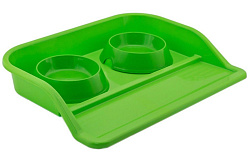 Поднос пластиковый с мисками Дарэлл 2*200мл зеленый 2320