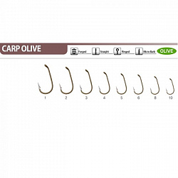 Крючок Caiman Carp Olive №3 183044