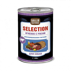 Solid Natura Selection влажный корм для собак с ягненом и рисом 970гр