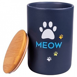 Бокс КерамикАрт для хранения корма для кошек MEOW 3,8 мл, черный 