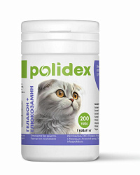 Polidex Gelabon Plus Glucozamine для кошек и котят Лечение и восстановление суставов 200 таблеток