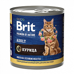 Brit Premium by Nature Adult влажный корм для кошек с курицей 200гр