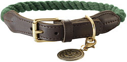 Hunter List Ошейник 70 см, текстиль/кожа, оливковый/шоколадный